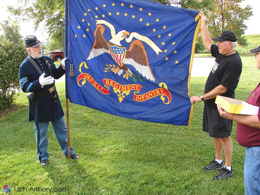 JW Patton - Oglesby - Holds Regiment Flag